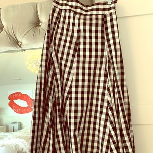 Gingham Full length skirt BNWT 6 Who What Wear